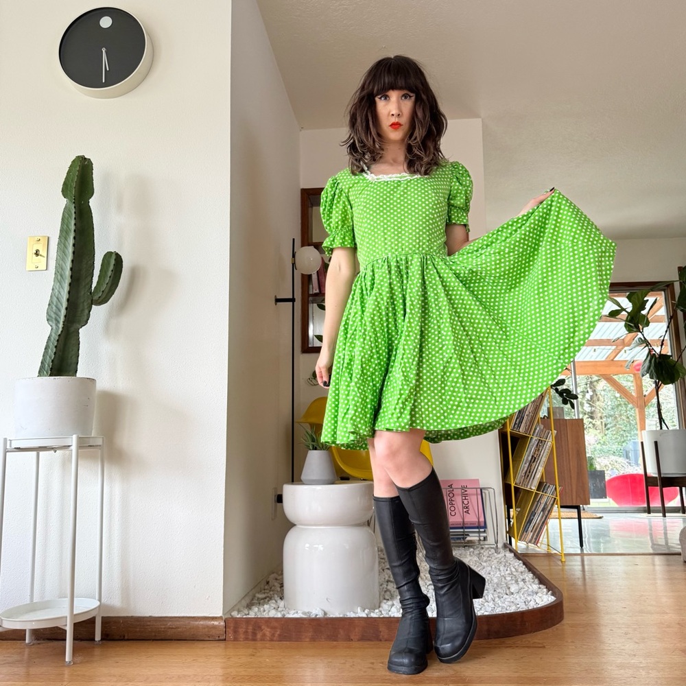 SOLD ON DEPOP 🌻 Vintage Polka Dot Baby Doll Dress